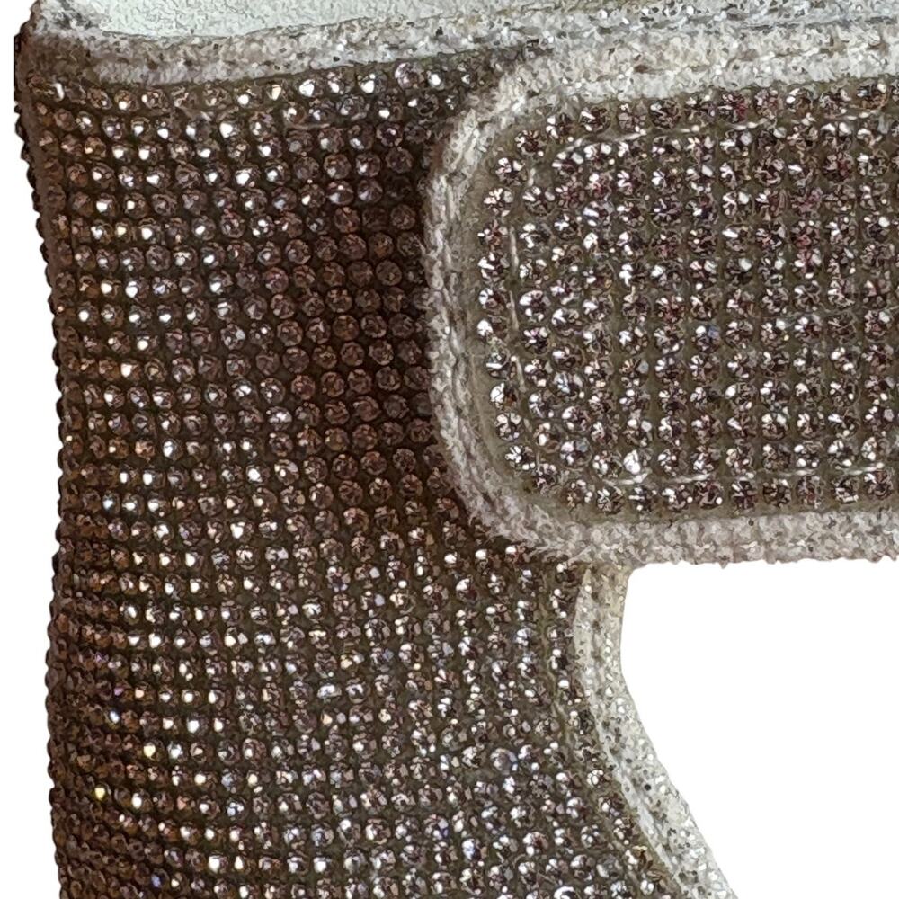 OTBT Status Wedge Rhinestone Covered Metallic Silver Platform Sandals size 9.5 - Picture 10 of 16